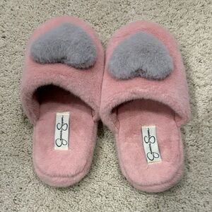 Jessica Simpson Pink and Gray Kids Slippers